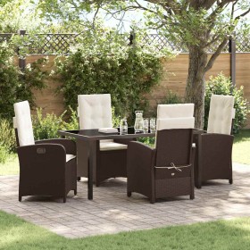 Conjunto de Comedor de Jardín 5 pcs Marrón ratán sintético en Sillas de jardín | Comprar online en Foru.es
