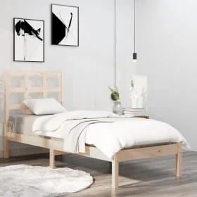 Estructura de cama madera maciza 100x200 cm de vidaXL, Camas y somieres - Ref: Foro24-3105460, Precio: 88,89 €, Descuento: %