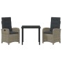 Conjunto de Comedor de Jardín 3 pcs Gris ratán sintético en Sillas de jardín | Comprar online en Foru.es