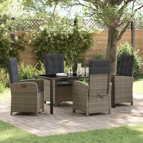 Conjunto de Comedor de Jardín 5 pcs Gris ratán sintético en Sillas de jardín | Comprar online en Foru.es
