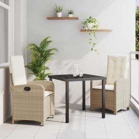 Conjunto de Comedor de Jardín 3 pcs Beige ratán sintético en Sillas de jardín | Comprar online en Foru.es