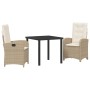 Conjunto de Comedor de Jardín 3 pcs Beige ratán sintético en Sillas de jardín | Comprar online en Foru.es