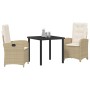 Conjunto de Comedor de Jardín 3 pcs Beige ratán sintético en Sillas de jardín | Comprar online en Foru.es