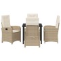 Conjunto de Comedor de Jardín 5 pcs Beige ratán sintético en Sillas de jardín | Comprar online en Foru.es