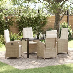 Conjunto de Comedor de Jardín 5 pcs Beige ratán sintético en Sillas de jardín | Comprar online en Foru.es