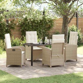 Conjunto de Comedor de Jardín 5 pcs Beige ratán sintético en Sillas de jardín | Comprar online en Foru.es