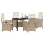 Conjunto de Comedor de Jardín 5 pcs Beige ratán sintético en Sillas de jardín | Comprar online en Foru.es