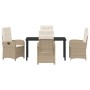 Conjunto de Comedor de Jardín 5 pcs Beige ratán sintético en Sillas de jardín | Comprar online en Foru.es
