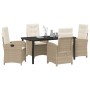 Conjunto de Comedor de Jardín 5 pcs Beige ratán sintético en Sillas de jardín | Comprar online en Foru.es