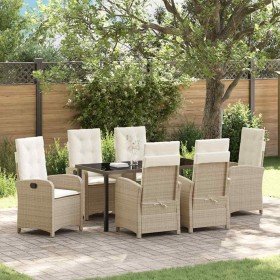 Conjunto de Comedor de Jardín 7 pcs Beige ratán sintético en Sillas de jardín | Comprar online en Foru.es