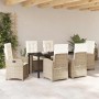 Conjunto de Comedor de Jardín 7 pcs Beige ratán sintético en Sillas de jardín | Comprar online en Foru.es
