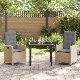 Conjunto de Comedor de Jardín 3 pcs Beige ratán sintético en Sillas de jardín | Comprar online en Foru.es