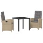 Conjunto de Comedor de Jardín 3 pcs Beige ratán sintético en Sillas de jardín | Comprar online en Foru.es