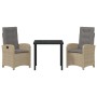Conjunto de Comedor de Jardín 3 pcs Beige ratán sintético en Sillas de jardín | Comprar online en Foru.es