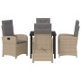 Conjunto de Comedor de Jardín 5 pcs Beige ratán sintético en Sillas de jardín | Comprar online en Foru.es