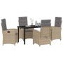 Conjunto de Comedor de Jardín 5 pcs Beige ratán sintético en Sillas de jardín | Comprar online en Foru.es