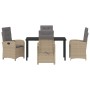 Conjunto de Comedor de Jardín 5 pcs Beige ratán sintético en Sillas de jardín | Comprar online en Foru.es