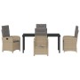 Conjunto de Comedor de Jardín 5 pcs Beige ratán sintético en Sillas de jardín | Comprar online en Foru.es