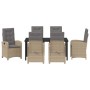 Conjunto de Comedor de Jardín 7 pcs Beige ratán sintético en Sillas de jardín | Comprar online en Foru.es