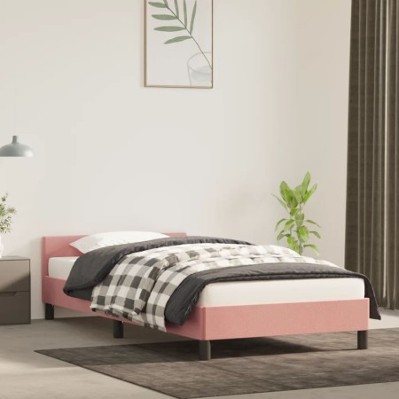 Estructura de cama con cabecero de terciopelo rosa 80x200 cm de vidaXL, Camas y somieres - Ref: Foro24-347542, Precio: 101,42...