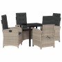 Conjunto de Comedor de Jardín 5 pcs Gris Claro ratán sintético en Sillas de jardín | Comprar online en Foru.es