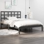 Estructura de cama de madera maciza de pino gris 200x200 cm de vidaXL, Camas y somieres - Ref: Foro24-3105492, Precio: 158,01...