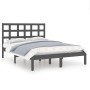 Estructura de cama de madera maciza de pino gris 200x200 cm de vidaXL, Camas y somieres - Ref: Foro24-3105492, Precio: 158,01...