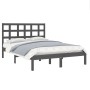 Estructura de cama de madera maciza de pino gris 200x200 cm de vidaXL, Camas y somieres - Ref: Foro24-3105492, Precio: 158,01...