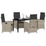 Conjunto de Comedor de Jardín 5 pcs Gris Claro ratán sintético en Sillas de jardín | Comprar online en Foru.es