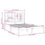 Estructura de cama de madera maciza de pino gris 200x200 cm de vidaXL, Camas y somieres - Ref: Foro24-3105492, Precio: 158,01...