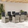 Conjunto de Comedor de Jardín 7 pcs Gris Claro ratán sintético en Sillas de jardín | Comprar online en Foru.es