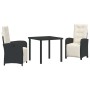 Conjunto de Comedor de Jardín 3 pcs Negro ratán sintético en Sillas de jardín | Comprar online en Foru.es