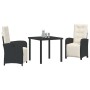 Conjunto de Comedor de Jardín 3 pcs Negro ratán sintético en Sillas de jardín | Comprar online en Foru.es