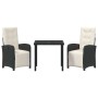 Conjunto de Comedor de Jardín 3 pcs Negro ratán sintético en Sillas de jardín | Comprar online en Foru.es