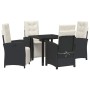 Conjunto de Comedor de Jardín 5 pcs Negro ratán sintético en Sillas de jardín | Comprar online en Foru.es