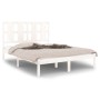 Estructura de cama de madera maciza de pino blanca 140x190 cm de vidaXL, Camas y somieres - Ref: Foro24-3105581, Precio: 128,...