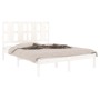 Estructura de cama de madera maciza de pino blanca 140x190 cm de vidaXL, Camas y somieres - Ref: Foro24-3105581, Precio: 128,...
