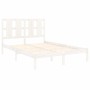 Estructura de cama de madera maciza de pino blanca 140x190 cm de vidaXL, Camas y somieres - Ref: Foro24-3105581, Precio: 128,...