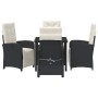 Conjunto de Comedor de Jardín 5 pcs Negro ratán sintético en Sillas de jardín | Comprar online en Foru.es