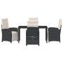 Conjunto de Comedor de Jardín 5 pcs Negro ratán sintético en Sillas de jardín | Comprar online en Foru.es