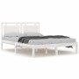 Estructura de cama madera maciza blanca King Size 150x200 cm de vidaXL, Camas y somieres - Ref: Foro24-3105541, Precio: 155,9...