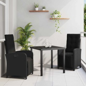 Conjunto de Comedor de Jardín 3 pcs Negro ratán sintético en Sillas de jardín | Comprar online en Foru.es