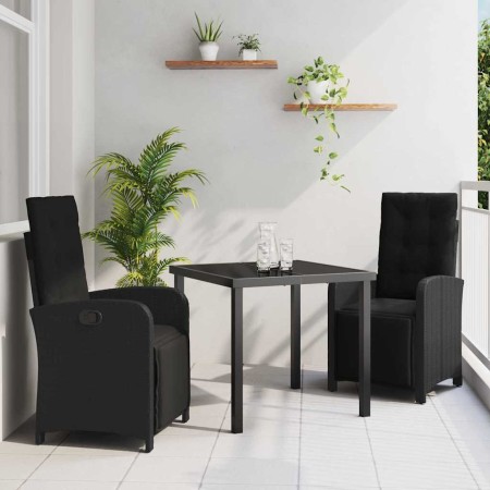 Conjunto de Comedor de Jardín 3 pcs Negro ratán sintético en Sillas de jardín | Comprar online en Foru.es