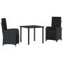 Conjunto de Comedor de Jardín 3 pcs Negro ratán sintético en Sillas de jardín | Comprar online en Foru.es