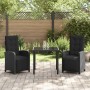 Conjunto de Comedor de Jardín 3 pcs Negro ratán sintético en Sillas de jardín | Comprar online en Foru.es