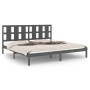 Estructura de cama de madera maciza de pino gris 200x200 cm de vidaXL, Camas y somieres - Ref: Foro24-3105622, Precio: 168,58...