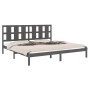 Estructura de cama de madera maciza de pino gris 200x200 cm de vidaXL, Camas y somieres - Ref: Foro24-3105622, Precio: 168,58...