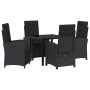 Conjunto de Comedor de Jardín 5 pcs Negro ratán sintético en Sillas de jardín | Comprar online en Foru.es