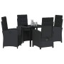 Conjunto de Comedor de Jardín 5 pcs Negro ratán sintético en Sillas de jardín | Comprar online en Foru.es