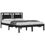 Estructura de cama de madera maciza de pino negra 200x200 cm de vidaXL, Camas y somieres - Ref: Foro24-3105559, Precio: 173,3...